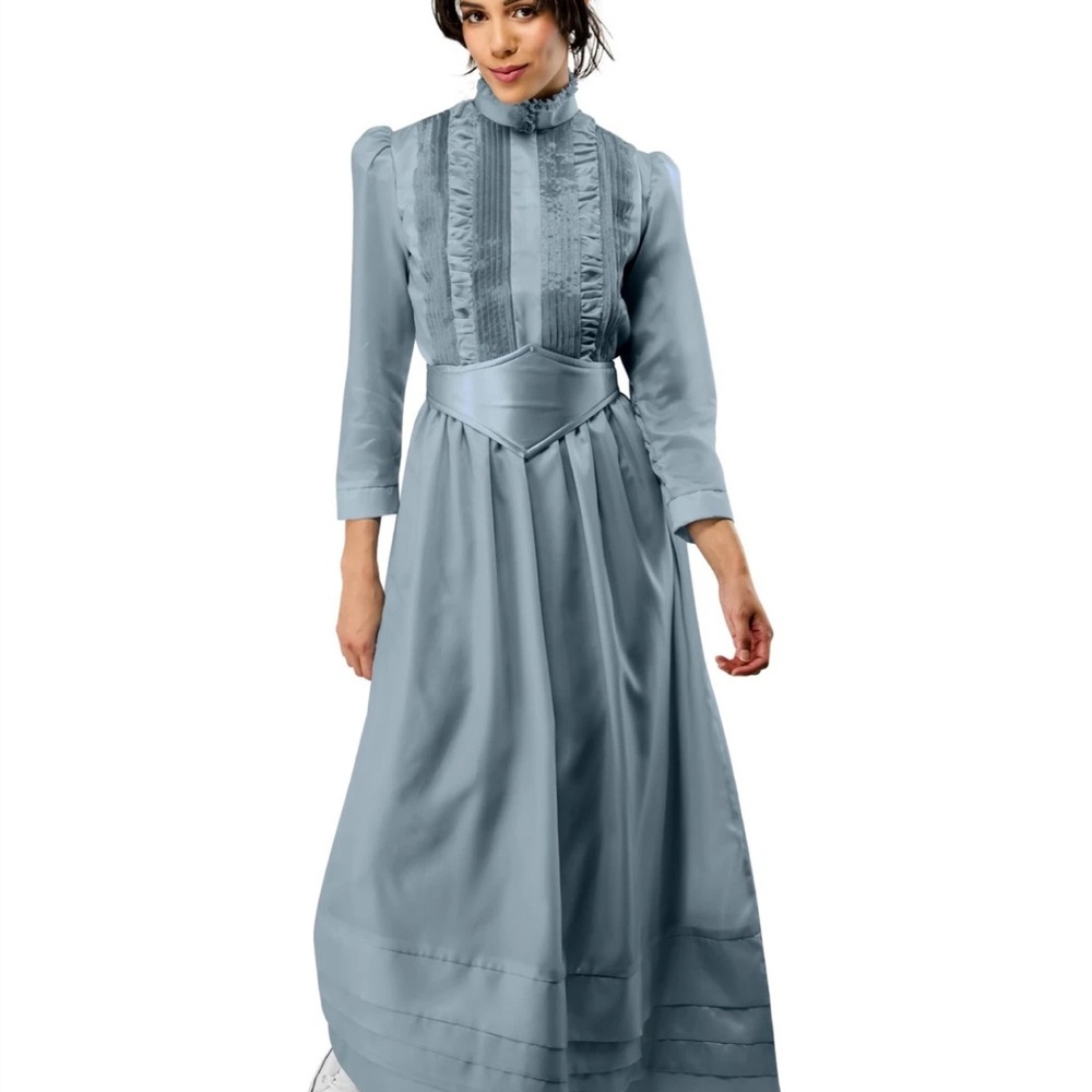 Rubie's Classic Blue Long Sleeve Dress ASTRID BEETLEJUICE DRESS M NWT